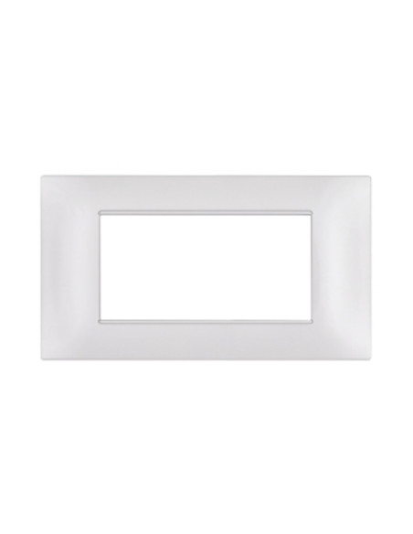 Placca 4P plastica compatibile PLANA colore bianco