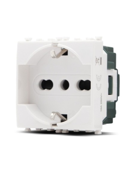 Presa schuko compatibile PLANA colore bianca