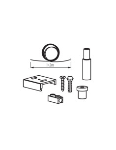 Cavo sospensione binario trifase QUAD 3m nero 2