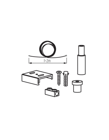 Cavo sospensione binario trifase QUAD 3m nero