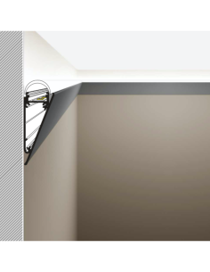 Profilo a parete tipo veletta bianco 2m WALLE12 bianco +...