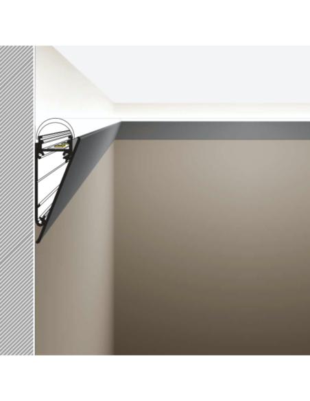 Profilo a parete tipo veletta bianco 2m WALLE12 bianco + cover opaco