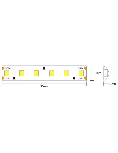 Strip LED 24V 18W/m IP65 5000K rolla 5m