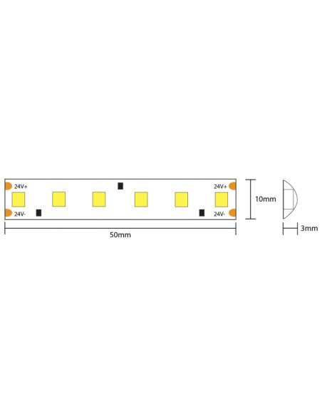 Strip LED 24V 18W/m IP65 5000K rolla 5m