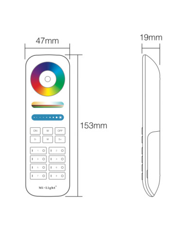 Telecomando RGB+CCT 8 zone