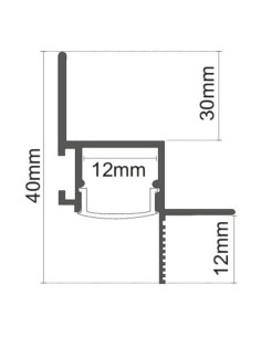 KIT Profilo alluminio per cartongesso filoparete 2m 2