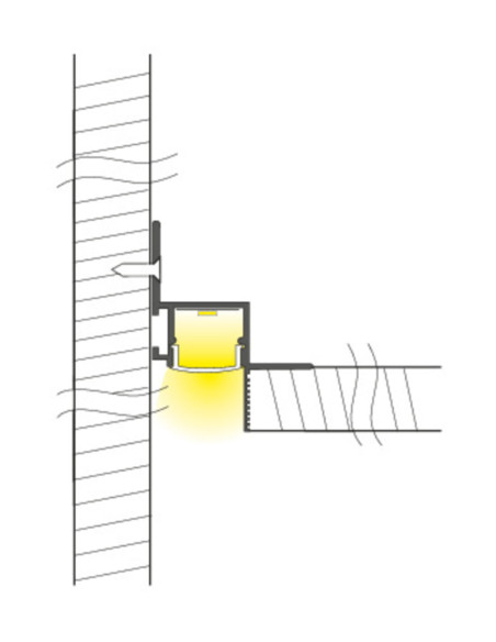 KIT Profilo alluminio per cartongesso filoparete 2m
