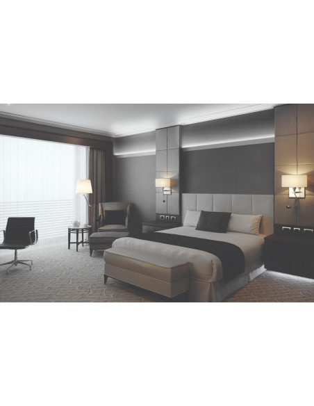 Profilo a parete tipo veletta bianco 2m WALLE12 bianco + cover opaco