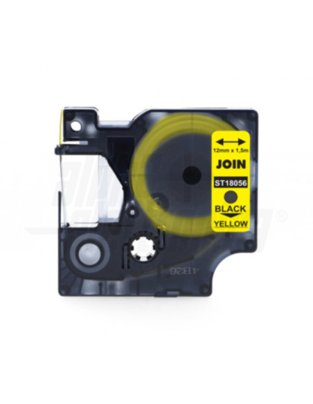 Guaina termorestringente stampabile 1,5m ST0050K testo nero su sfondo giallo 12mm