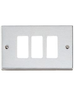 Placca paglierino 3 fori serie magic