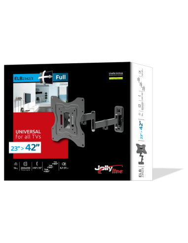 Supporto TV universale 23"÷37" max 15kg 3 snodi...