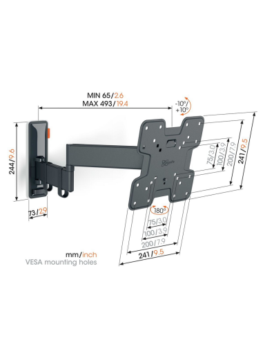 Supporto TV universale doppio 19"÷43" max 15kg...