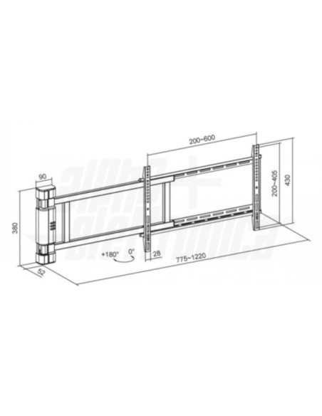 Supporto a parete a bandiera per TV orientabile 32"-75"