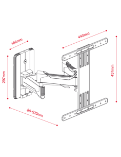 Supporto TV universale 36"÷80" max 45kg a pantografo 2