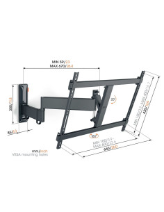 Supporto TV a parete regolabile 40"÷77" max 35kg nero...