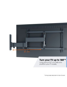 Supporto TV a parete regolabile 40"÷77" max 35kg nero... 2