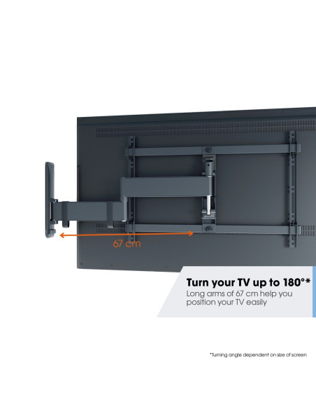 Supporto TV a parete regolabile 40"÷77" max 35kg nero VESA max 600x400mm