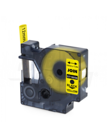 Guaina termorestringente stampabile 1,5m ST0050K testo nero su sfondo giallo 12mm