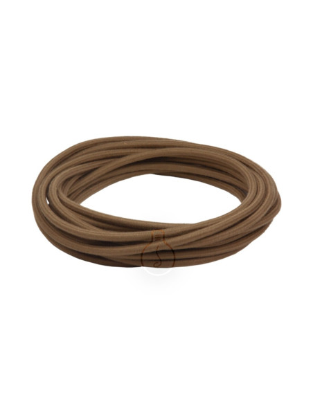 Cavo elettrico in tessuto tondo 3x0,75 marrone cotone