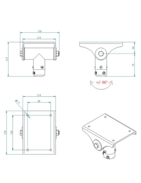Flangia per soffitti inclinati arakno bianca