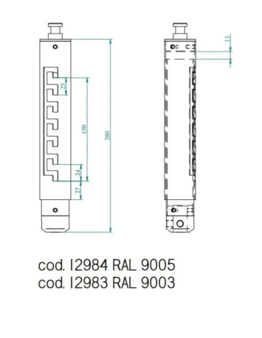 Arakno prolunga lunghezza 250÷400mm bianco