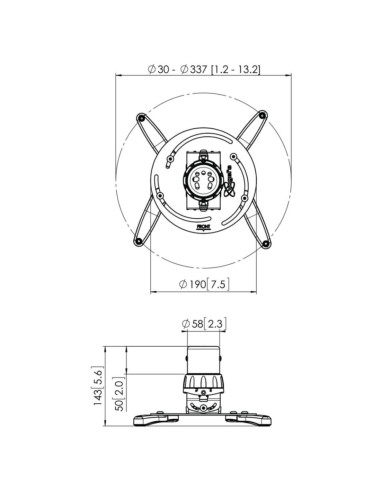 Supporto per videoproiettore da soffitto h.25cm...