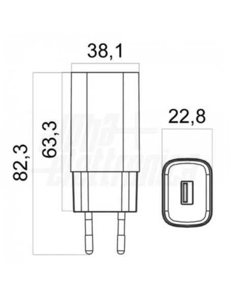 Alimentatore switching USB 5V 2,1A bianc
