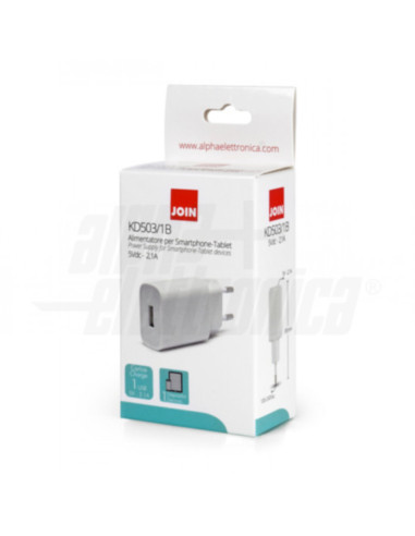 Alimentatore switching USB 5V 2,1A bianc
