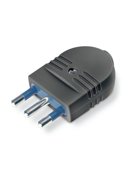 Spina dritta 2p+t 16A nera