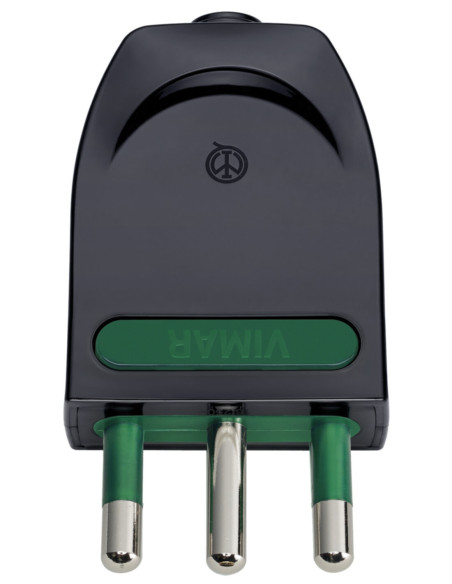 Spina elettrica 16A 2P+T orientabile nera