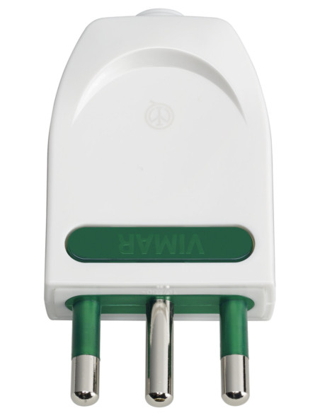 Spina elettrica 16A 2P+T orientabile bianca