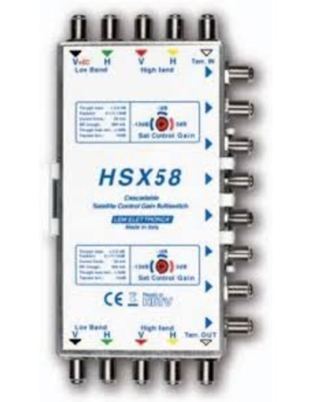 Multiswitch 5x5x8 passante guad. sat reg -18db