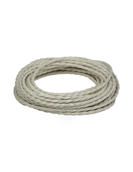 Cavo elettrico in tessuto trecciato 3x0,75 avorio