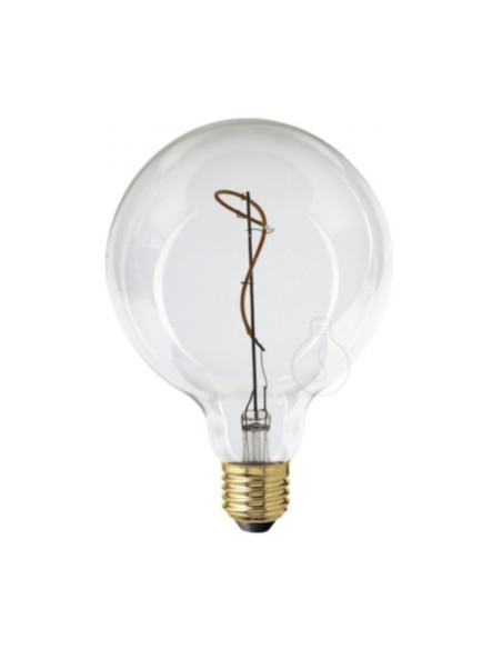 Lampadina LED E27 4W globo g125 130lm vetro chiaro 2200k artistico