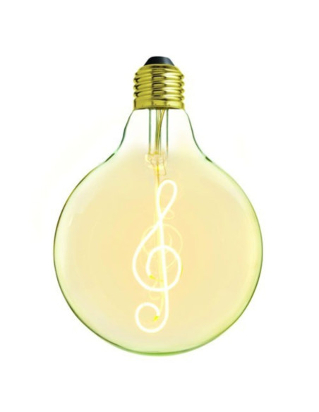 Lampada LED E27 globo g125 filamento chiave di violino ambrata
