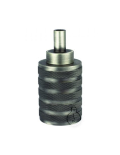Portalampada E27 godronato metallo ⌀46mm h.100mm titanio