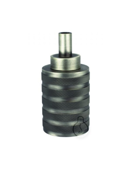 Portalampada E27 godronato metallo ⌀46mm h.100mm titanio