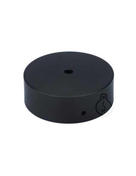 Rosone ad un foro in metallo con staffa ed accessori ⌀100mm h.35mm brunito