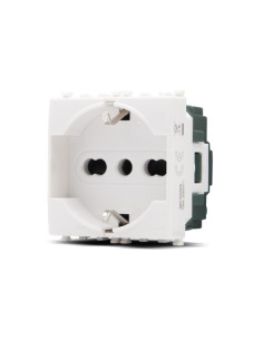 Presa schuko UNEL 2.0 compatibile PLANA colore bianca