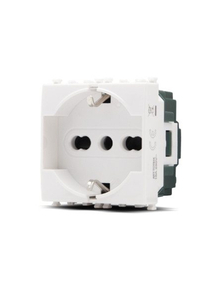 Presa schuko UNEL 2.0 compatibile PLANA colore bianca