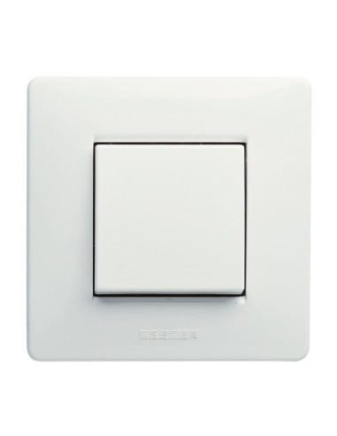 Placca 2 posti quadrata bianca serie mix