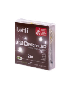 Catena 20 microled bianco freddo 2m con batterie CR2032