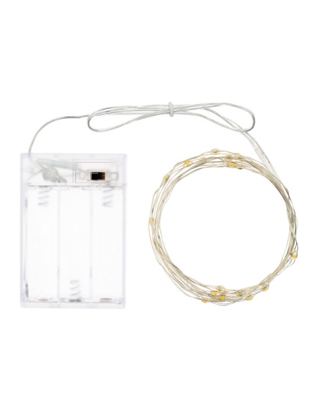 Catena 20 microled bianco freddo 2m a batterie 3xAA