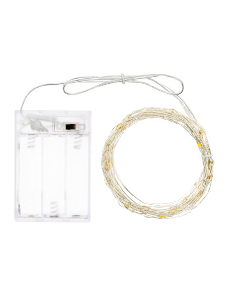 Catena 40 microled bianco freddo 4m a batterie 3xAA