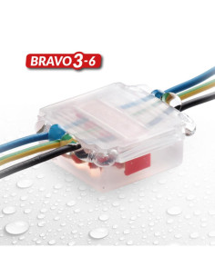 Giunto con gel con 3 morsetti 6mm 53x49x22mm