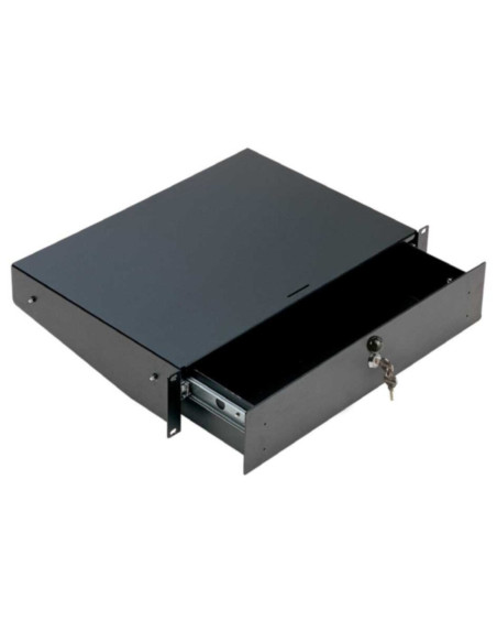 Cassetto rack 2he con serratura nero