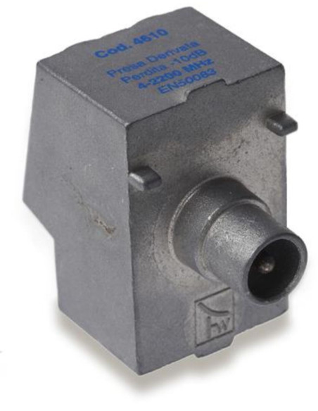 Presa  in pressofusione 2,2 ghz derivata  10 db boccola maschio