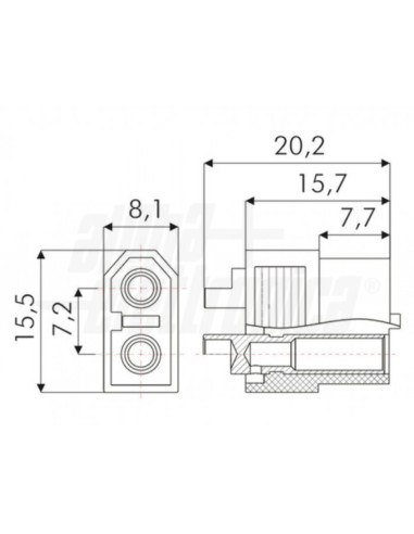 Connettore XT60 femmina per batteria 500V 60A