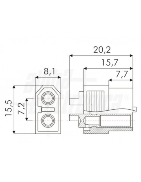 Connettore XT60 femmina per batteria 500V 60A