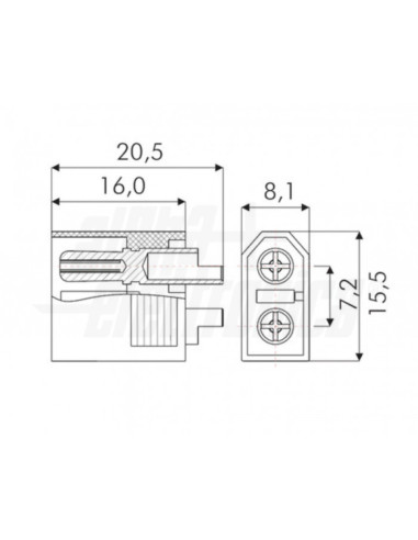 Connettore XT60 maschio per batteria 500V 60A
